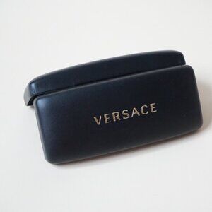 Versace Black Gold Lettering Clamshell Hard Sunglasses Case With Booklet